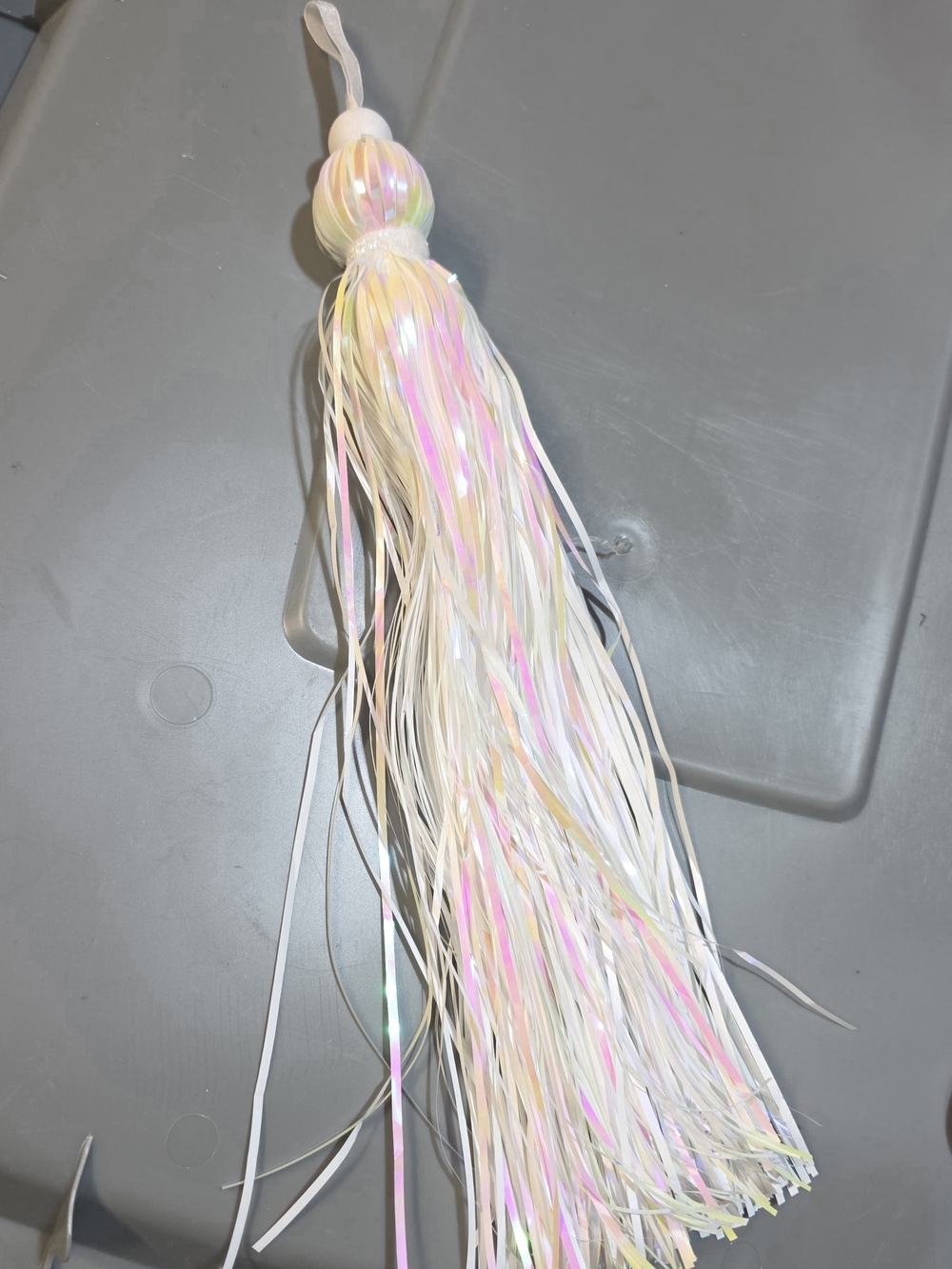 Iridescent Tassel Ornament - Cream & Pink Accents